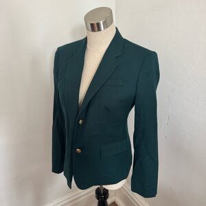 J. Crew Dark Green Blazer with Gold Buttons